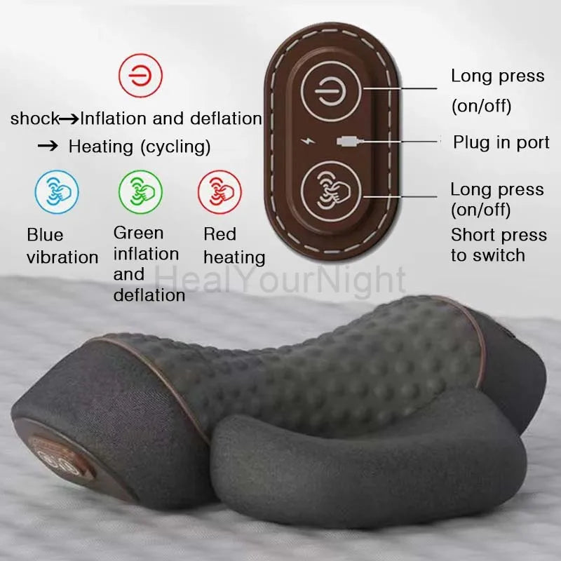 Electric Plug-In Heated Neck Massage Pillow 