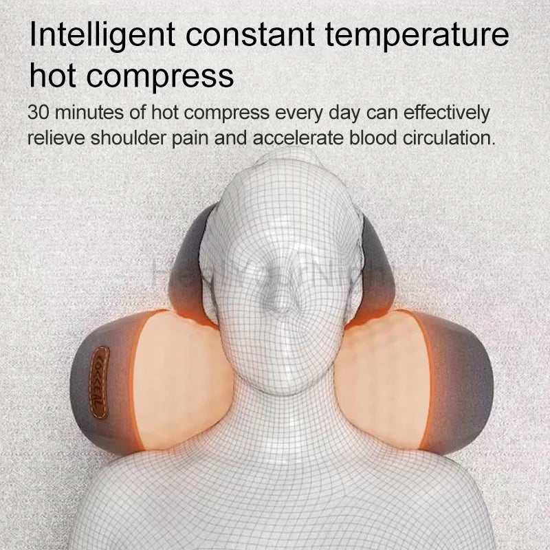 Electric Plug-In Heated Neck Massage Pillow 