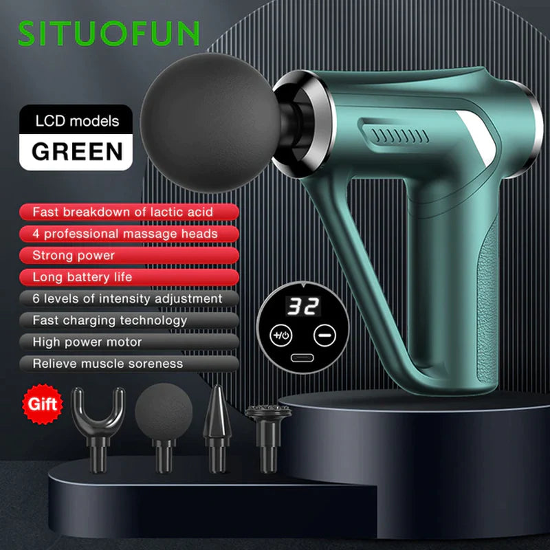  Deep Tissue Electric Massage Gun with LCD Display