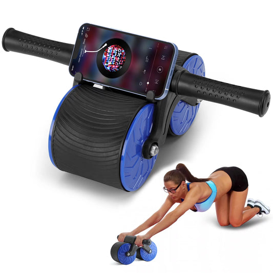 Automatic Rebound Phone Holding Abdominal Wheel for Core Strength Training