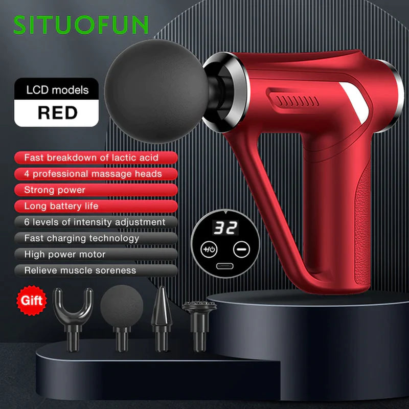  Deep Tissue Electric Massage Gun with LCD Display