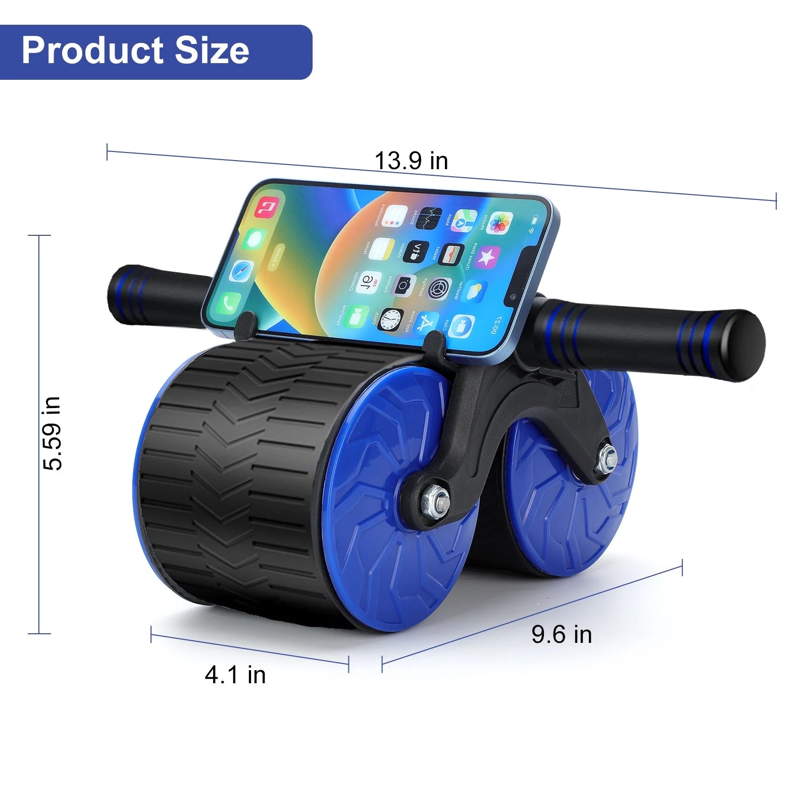 Automatic Rebound Phone Holding Abdominal Wheel for Core Strength Training