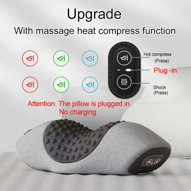 Electric Plug-In Heated Neck Massage Pillow 